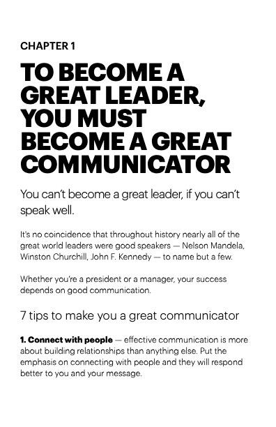 To become a great leader